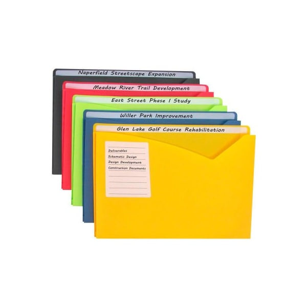C-Line Products C-Line Products Write-on Poly File Jackets, Assorted, 11 X 8 1/2, 25/BX 63060 - main